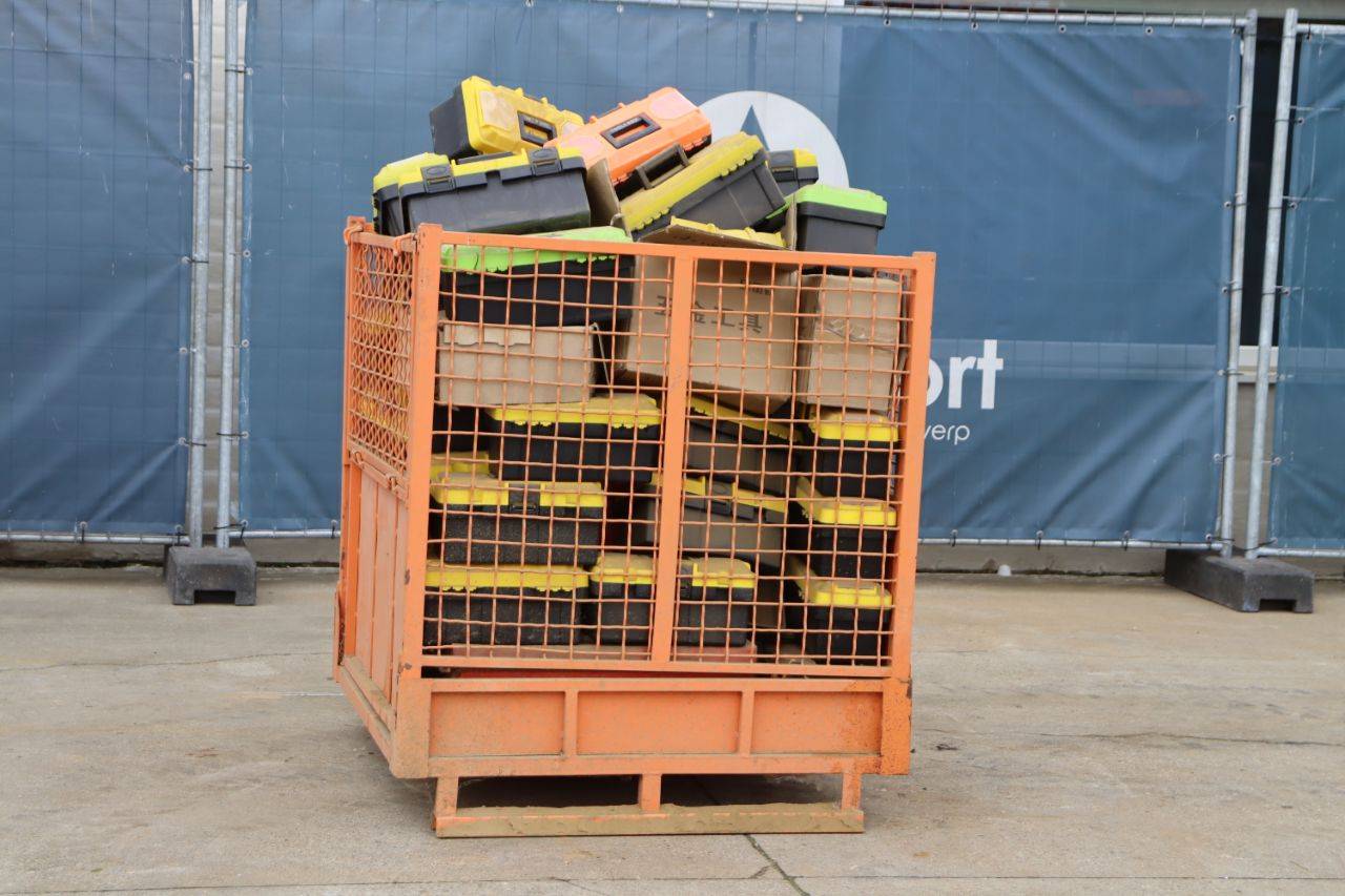 Lot of toolboxes and fire extinguishers