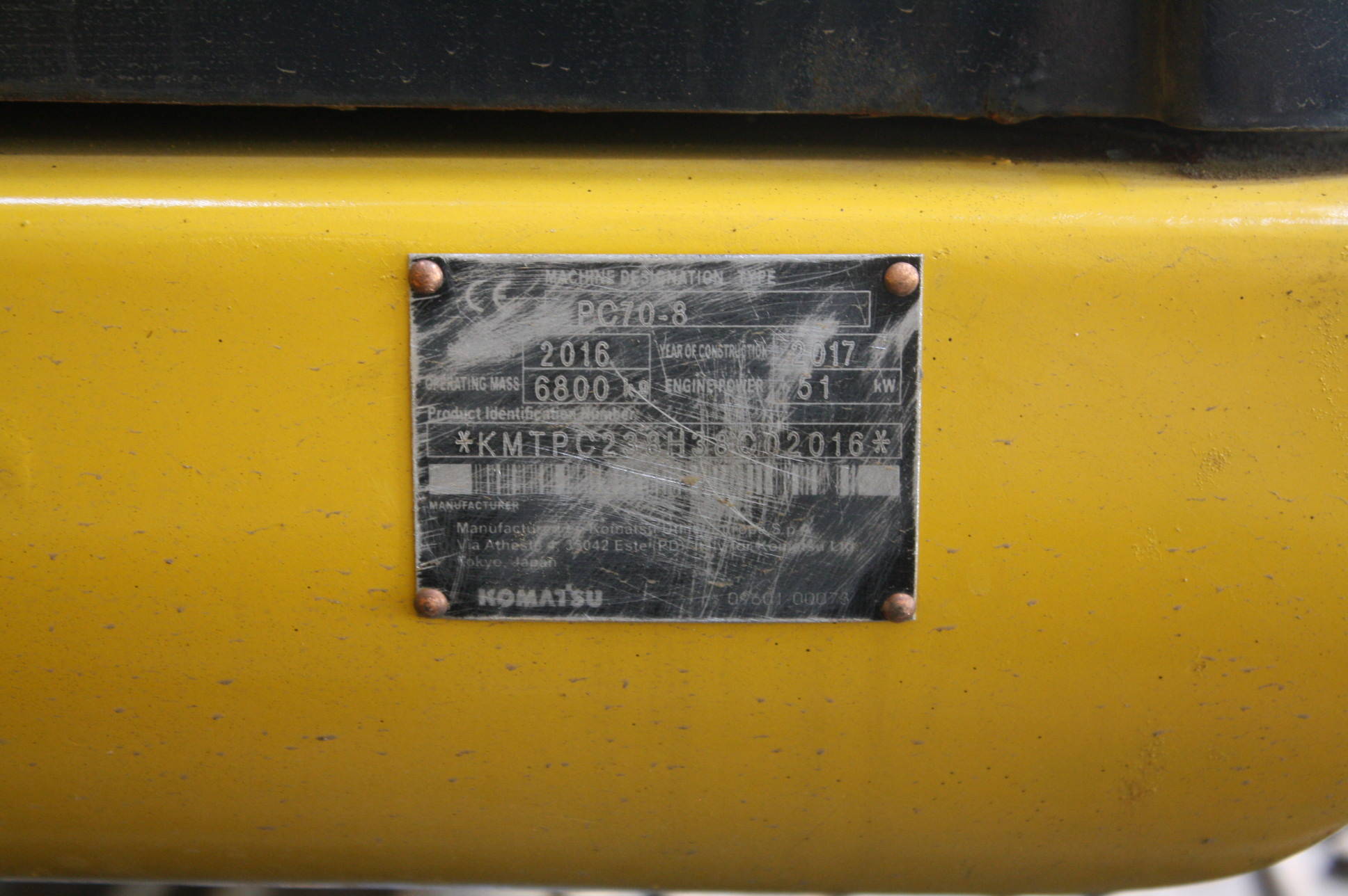 Miniescavatore Komatsu PC70-8 Diesel 2017