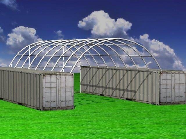 Container canopy C2040H 40ft 12x6m with back wall New