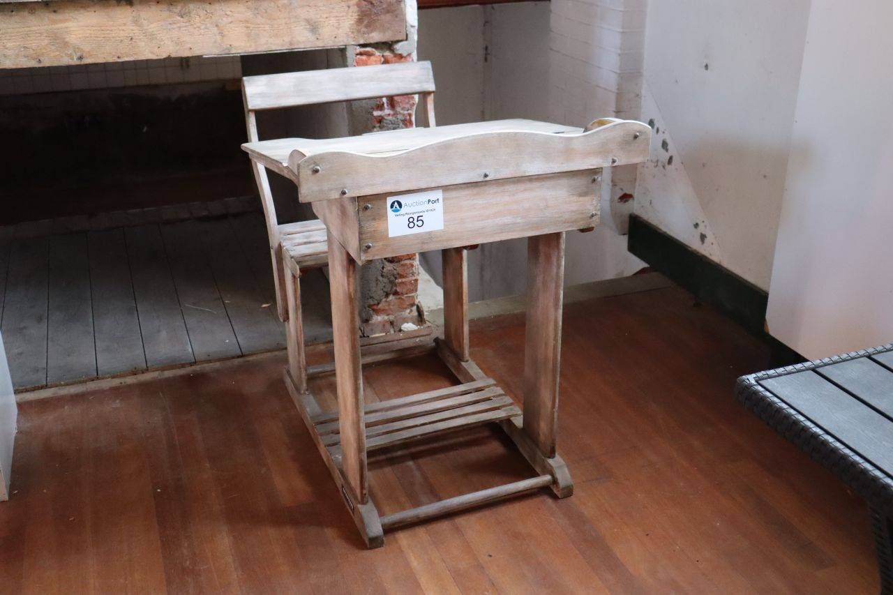 Wooden School Desk With Chair
