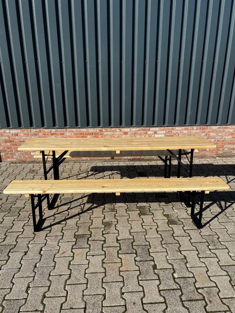 Batch of folding wooden beer tables Spapens Rental Set of 10 pieces