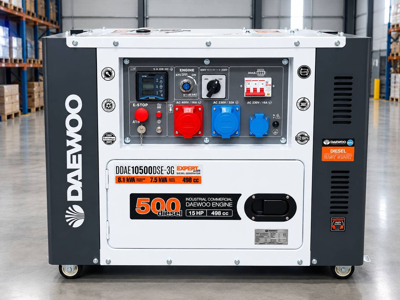 Generatore diesel Daewoo DDAE10500DSE-3G 8.1kVA 2026 Nuovo 4 unità