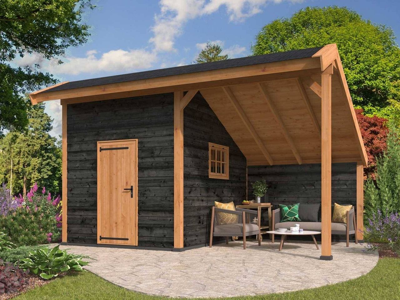 Red Class Holzcarport-Basisset Malmö 546x413x327cm (Neu)