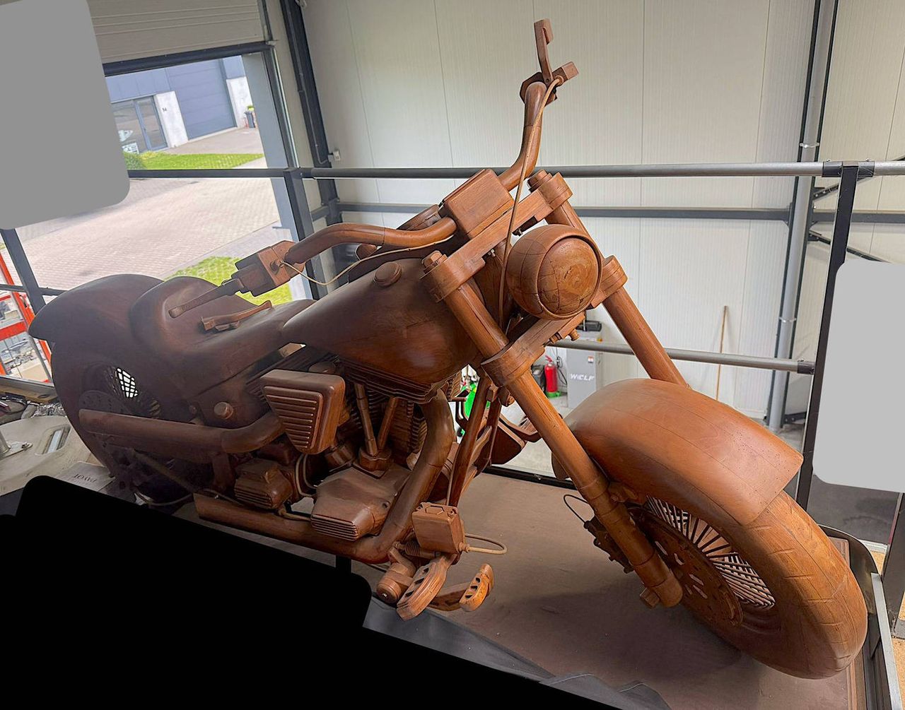 man cave 'wooden Harley'