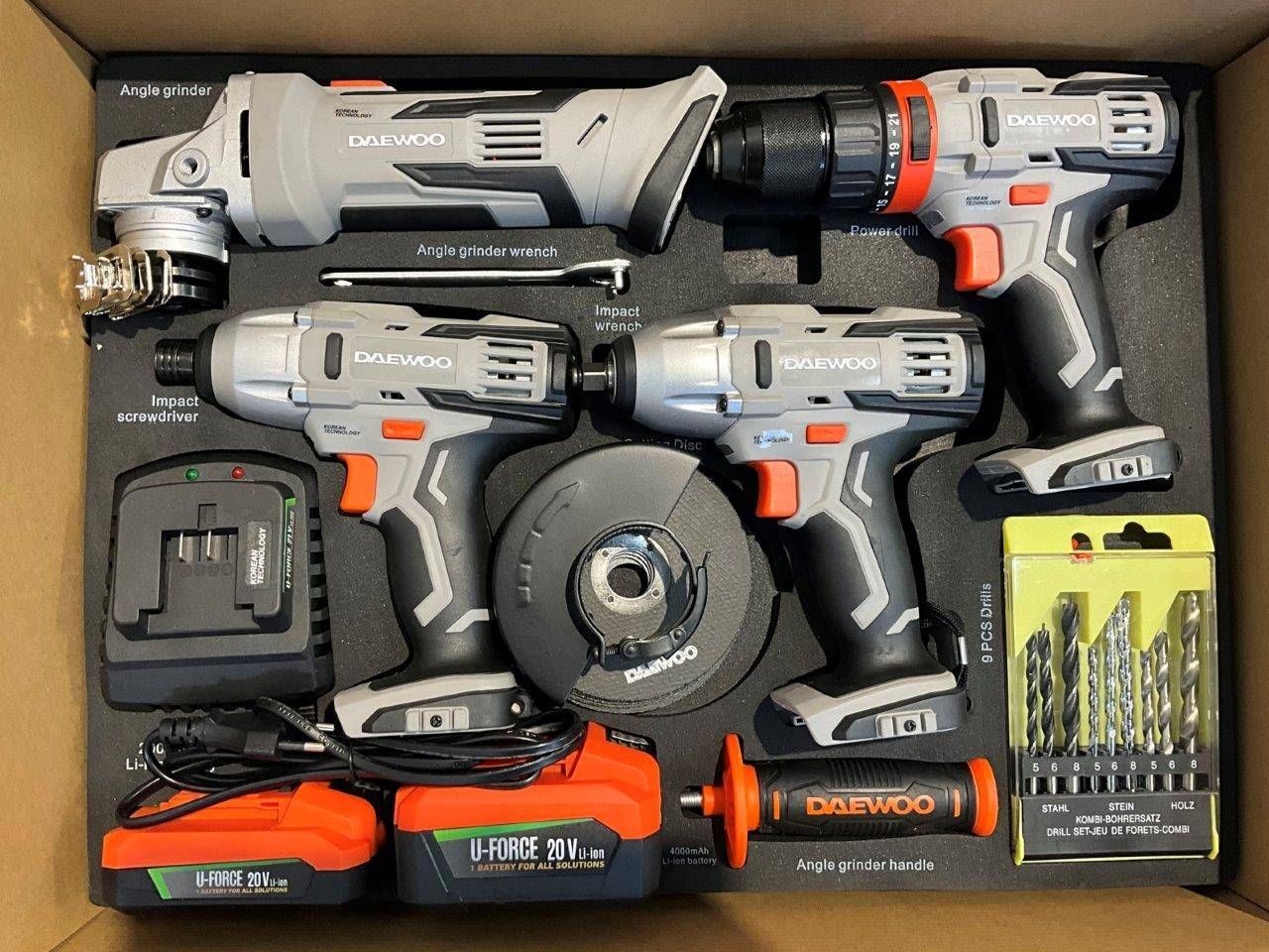 Tool set Daewoo U-Force 4in1 Electric 20V 2024 New