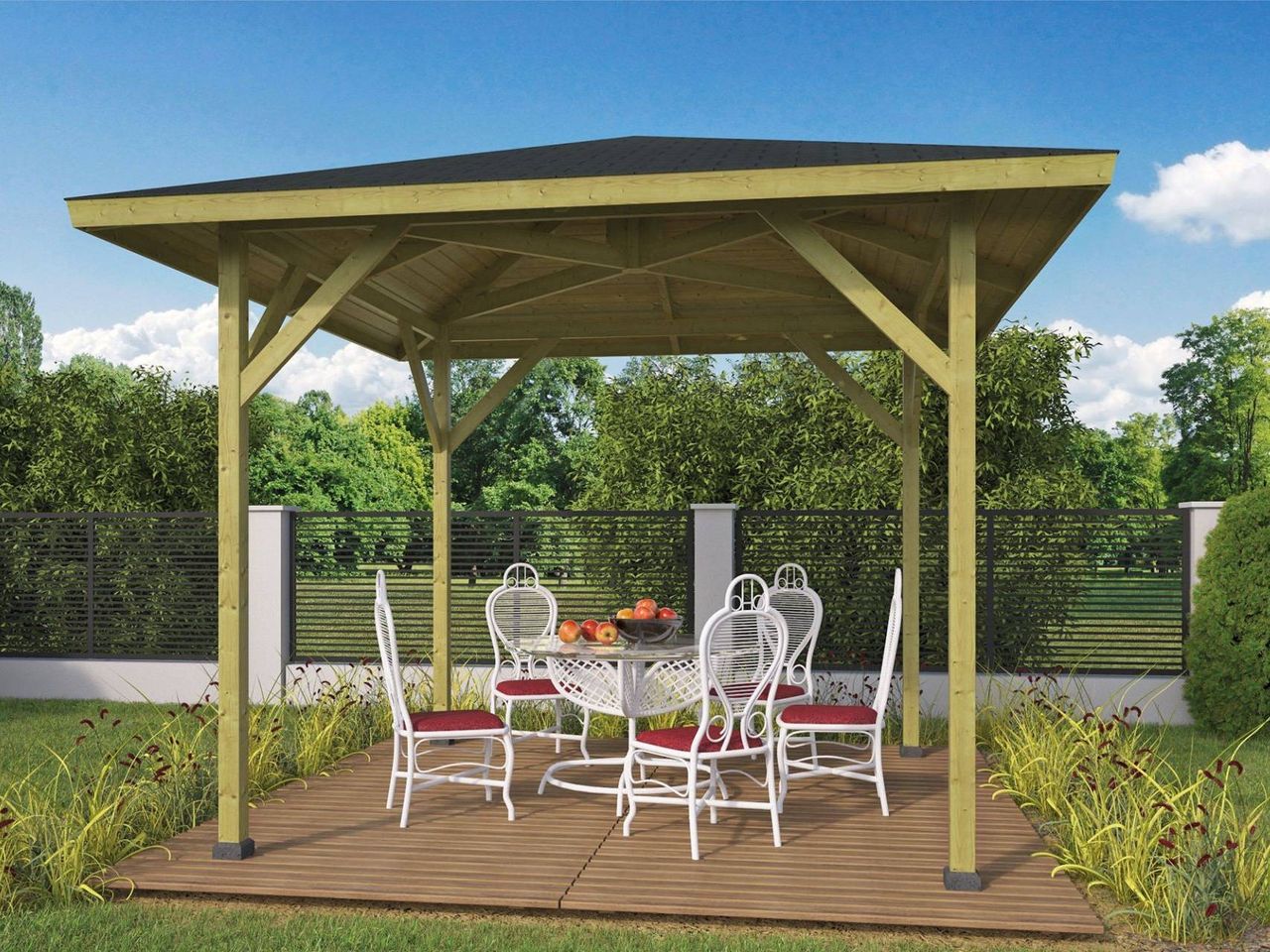 Houten Terrasoverkapping Prieel Econoom P020829