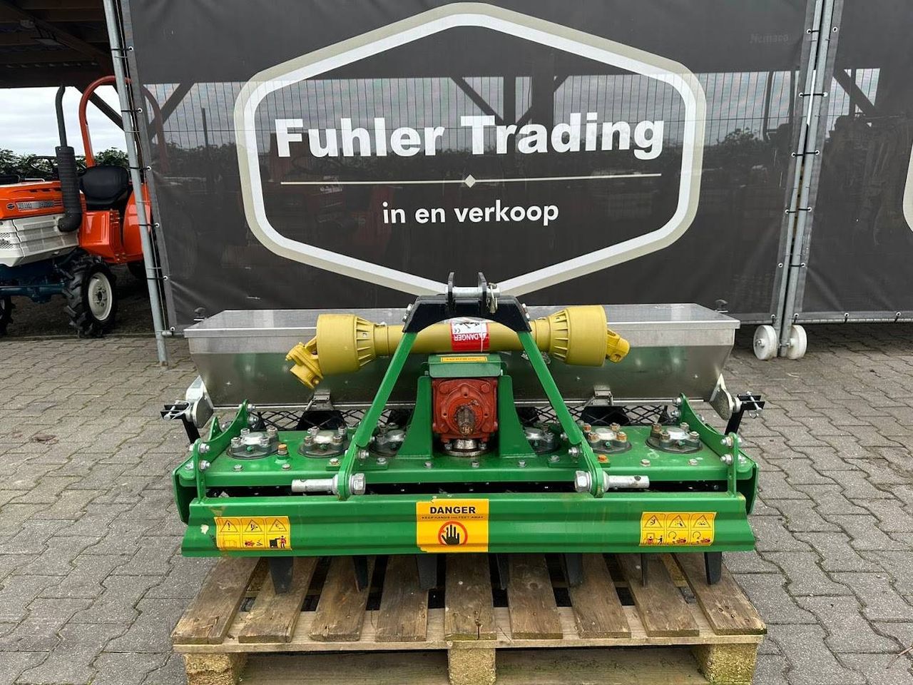 Rotary harrow 125cm with stainless steel seed tray