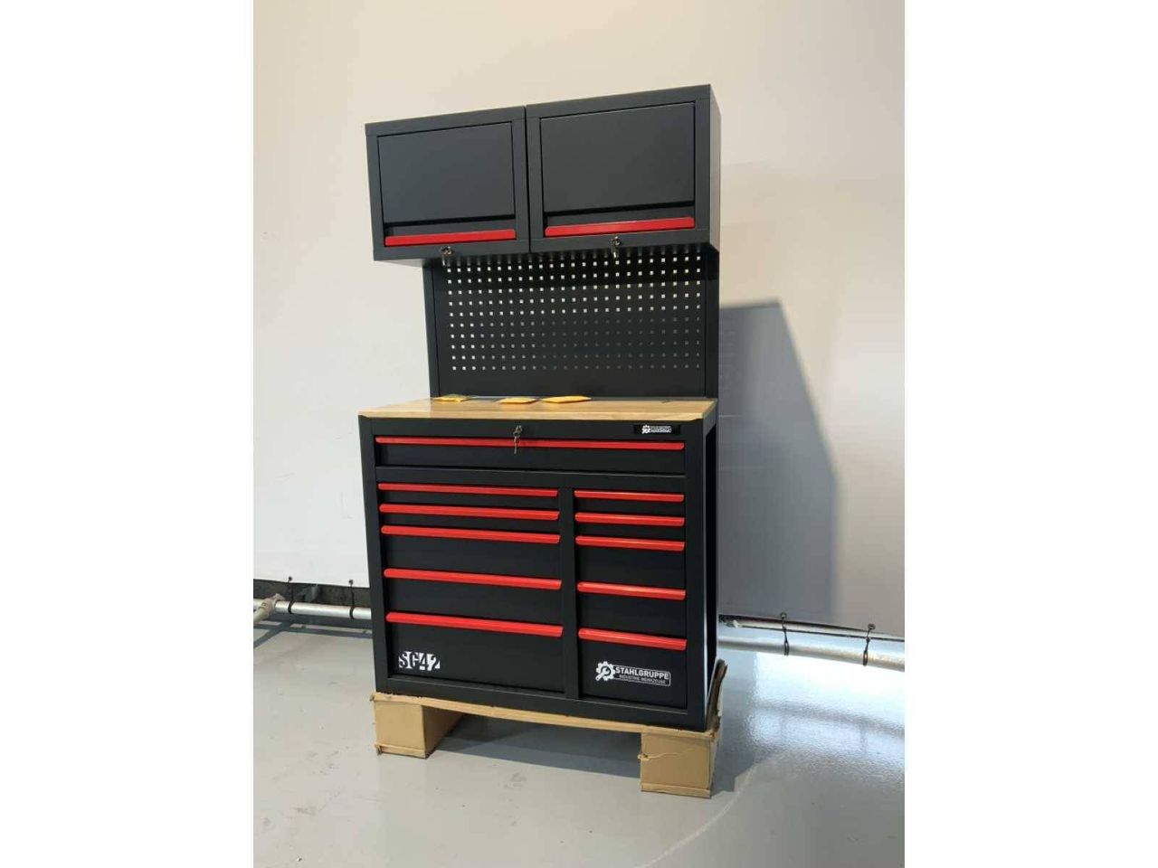 Tool trolley Stahlgruppe SG11+ Back wall 11 drawers 269 pieces New