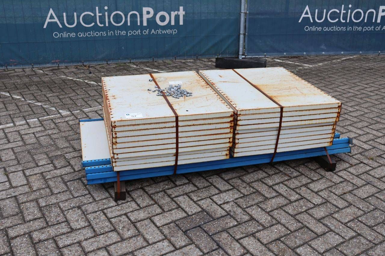 Batch of metal warehouse shelving