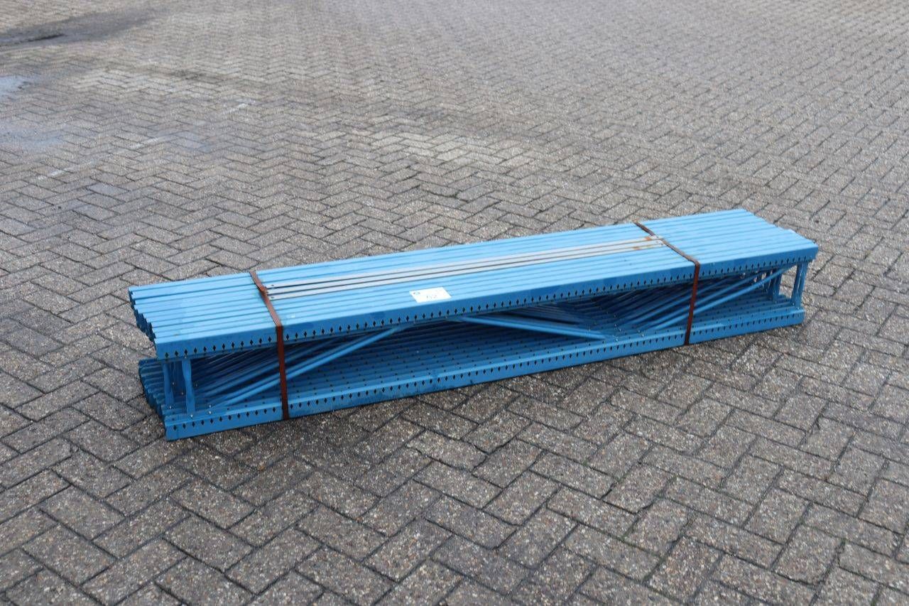Batch of metal upright frames for warehouse shelving