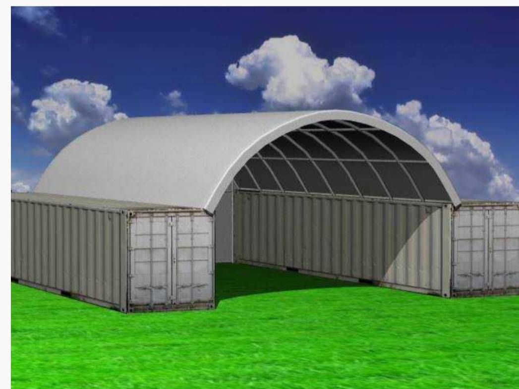 Container canopy C2040H 40ft 12x6m with back wall New