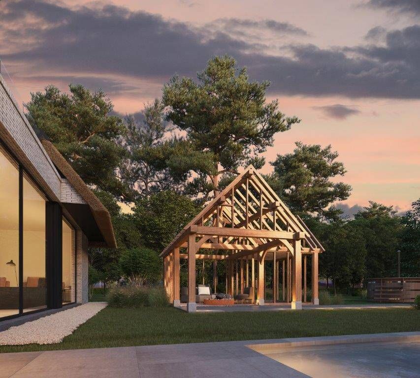 Houten bijgebouw Milan- Fijnspar