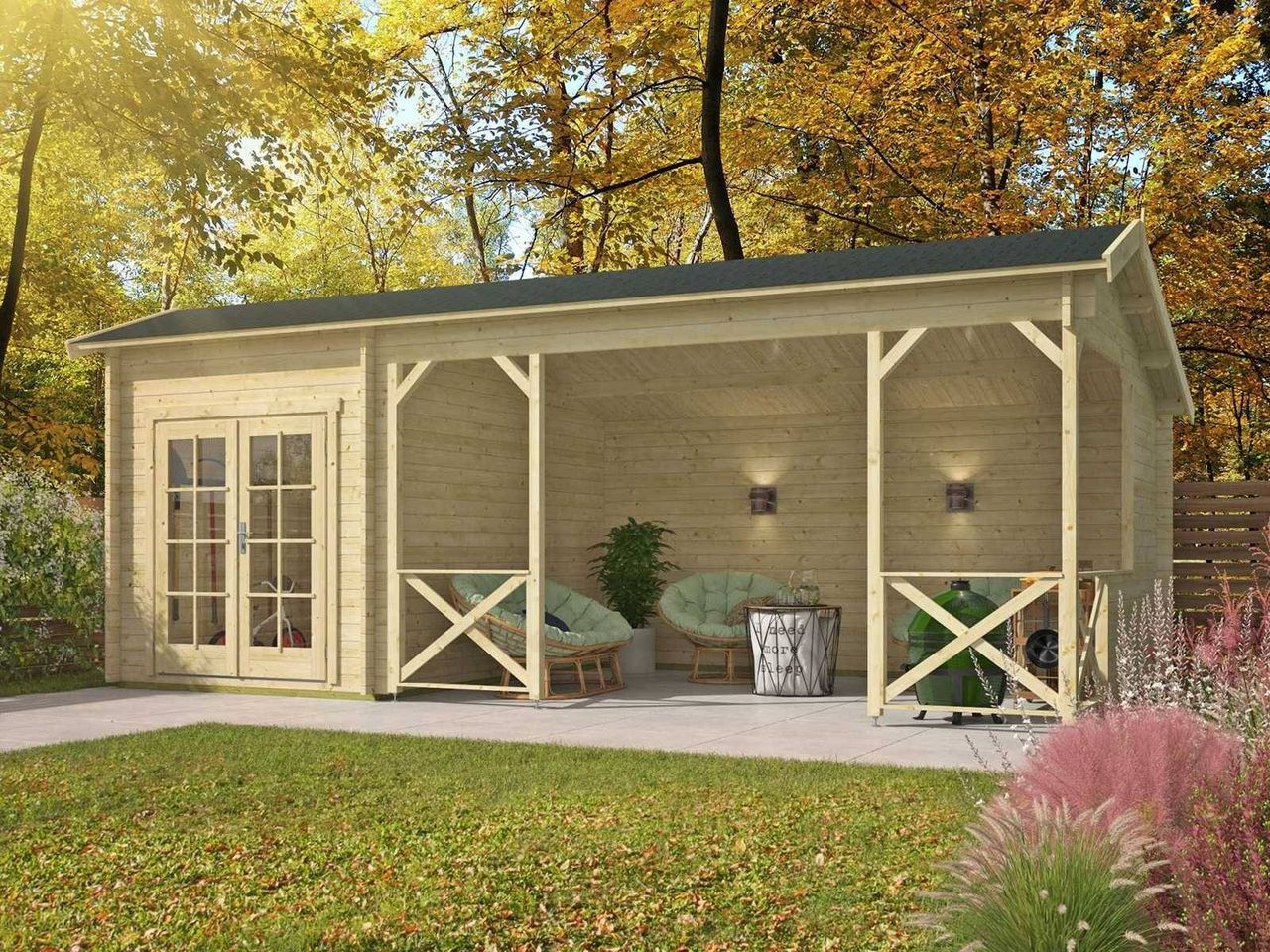 Blockhaus - Gartenhaus Kukka 230x350x279cm (Neu)