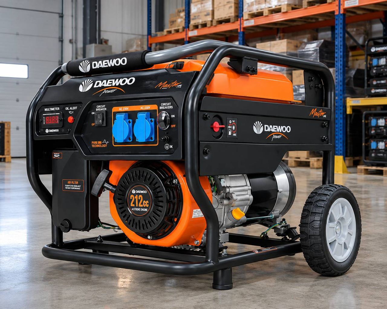 Generatore di corrente a benzina Daewoo GDAX4050 da 2,8 kVA, anno 2026, nuovo.