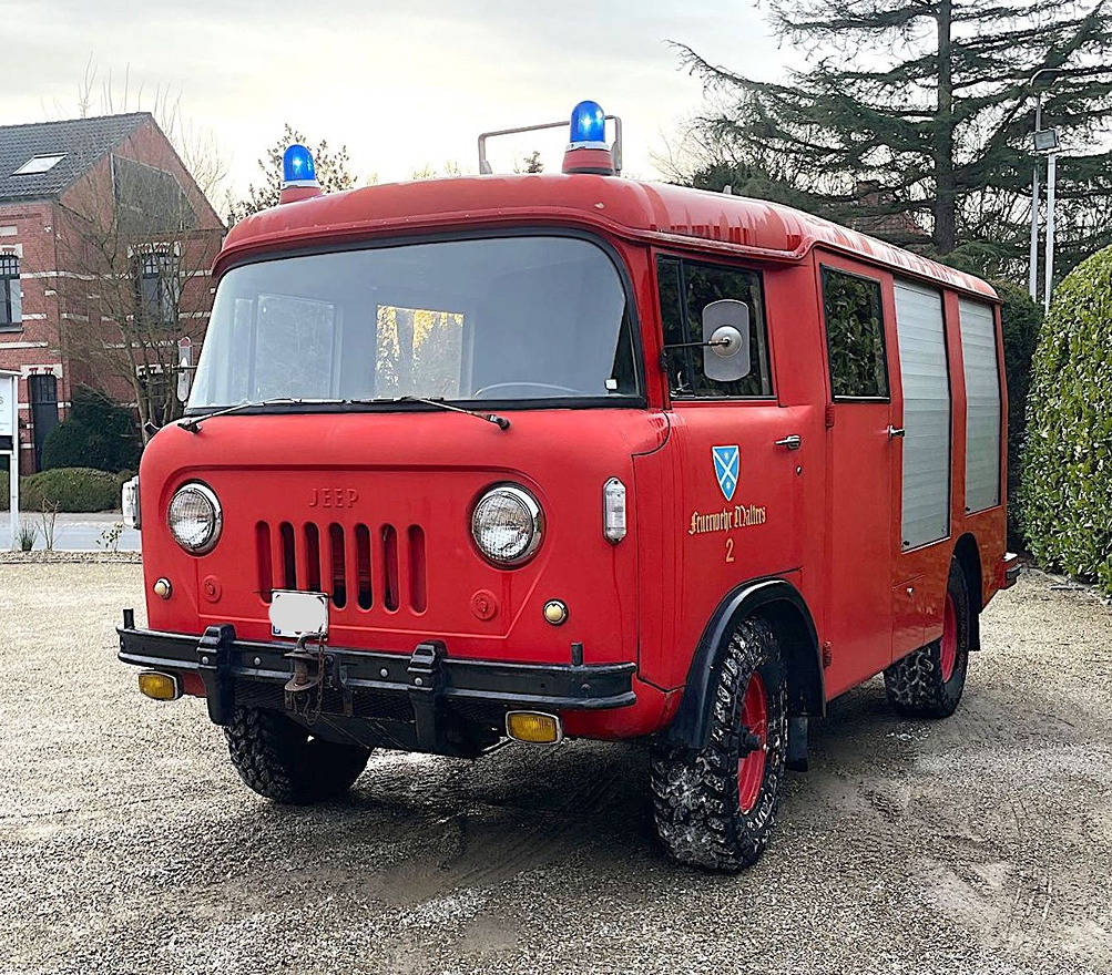 Vintage Fire Truck Willys Jeep Petrol 1963 (Margin)