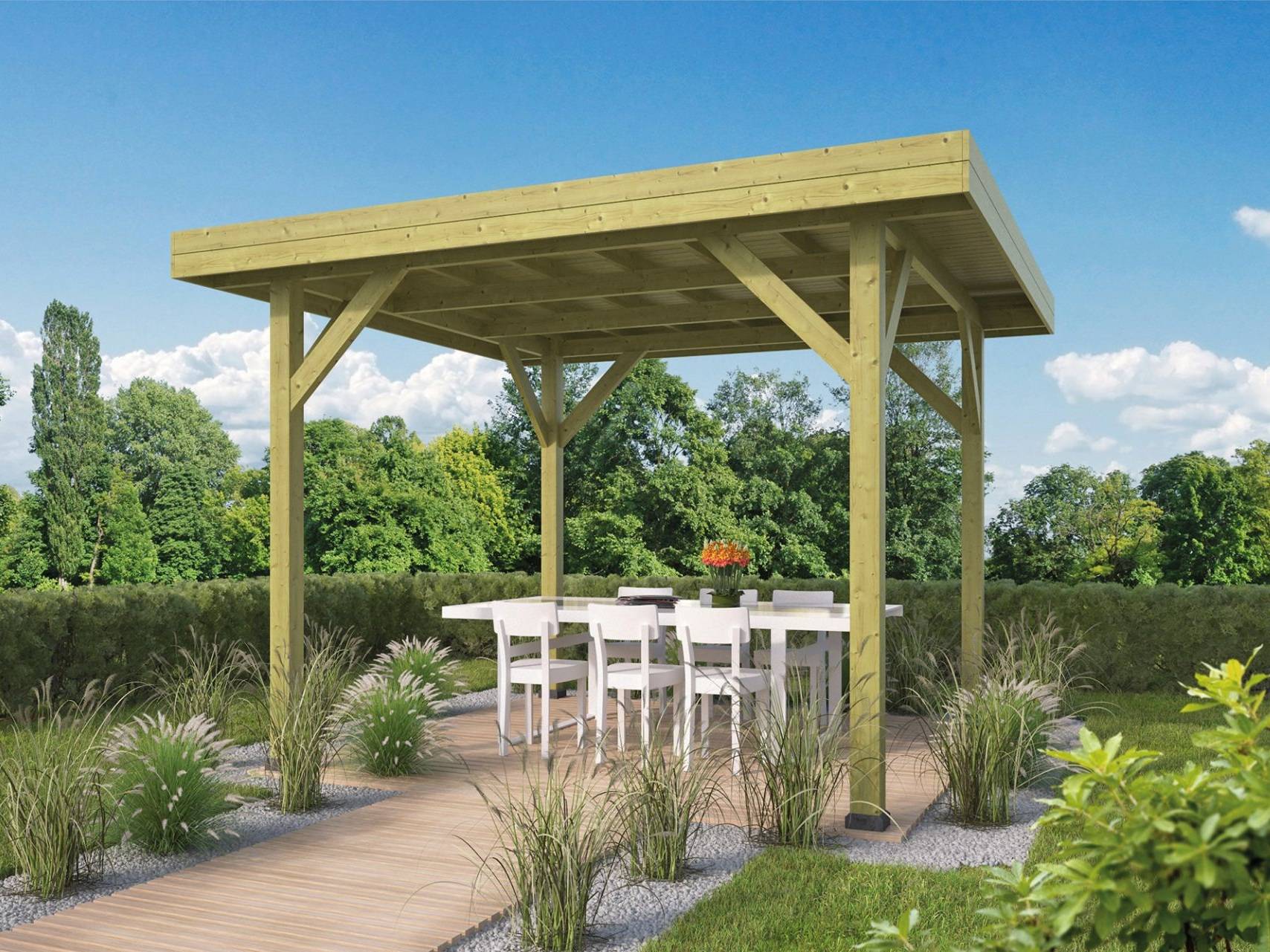 Houten Terrasoverkapping Prieel Modern Middel P068900