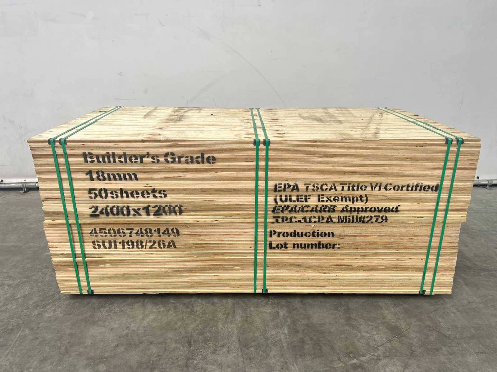 Batch Elliotti Multiplex/Plywood Sheets 2400x1200x18mm 50 Pieces New