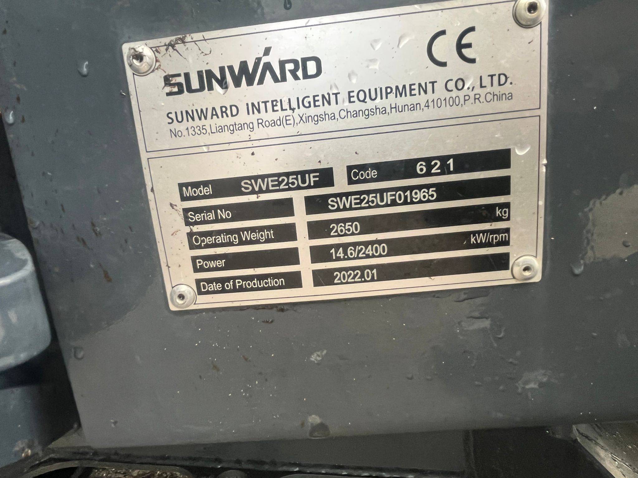 Rupsgraafmachine Sunward SWE25UF Diesel 2022