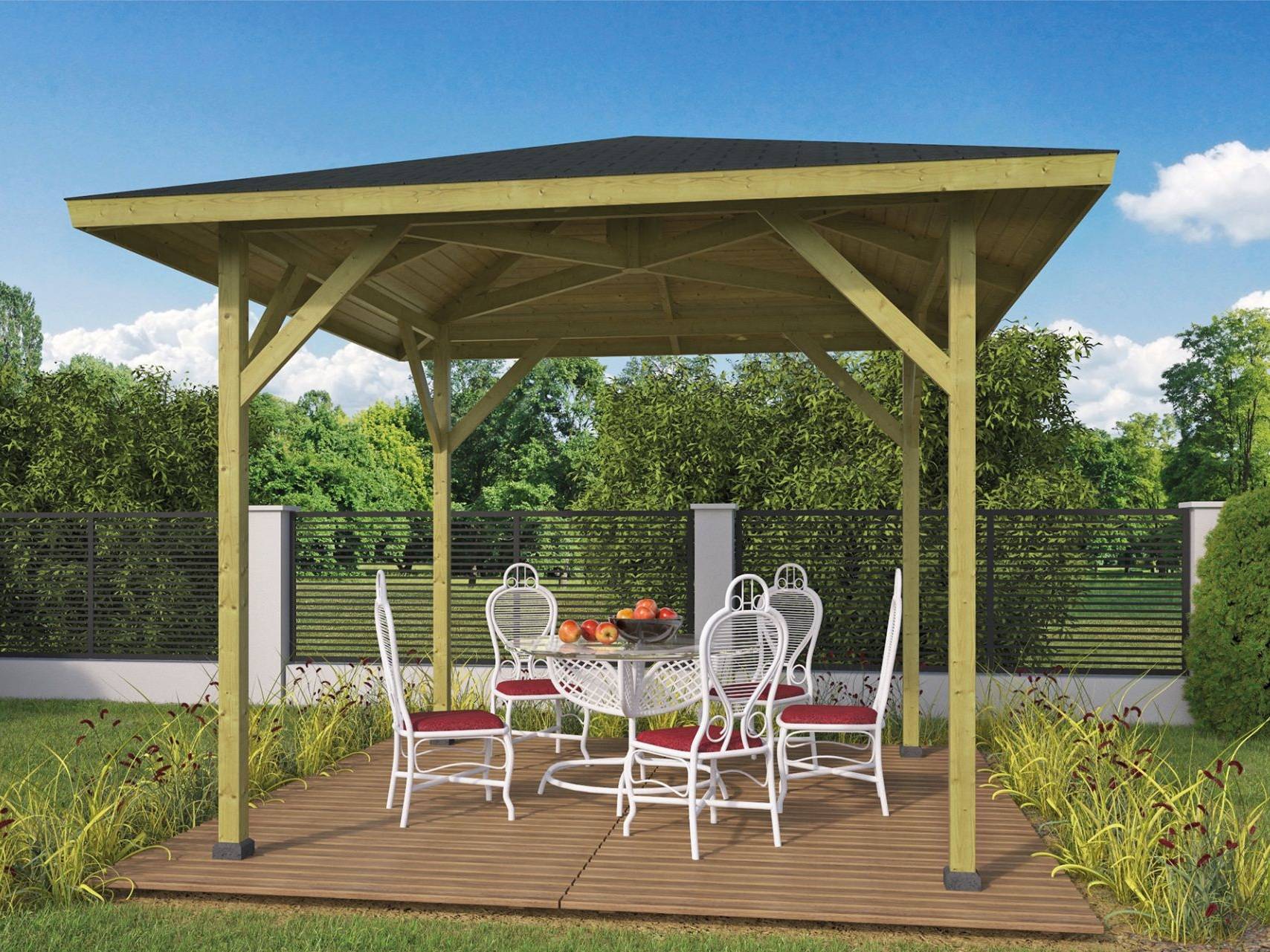 Houten Terrasoverkapping Prieel Econoom P020829